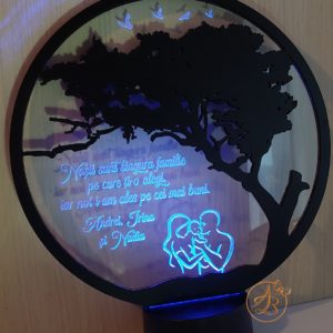 Decor trofeu gravat pentru nasi botez