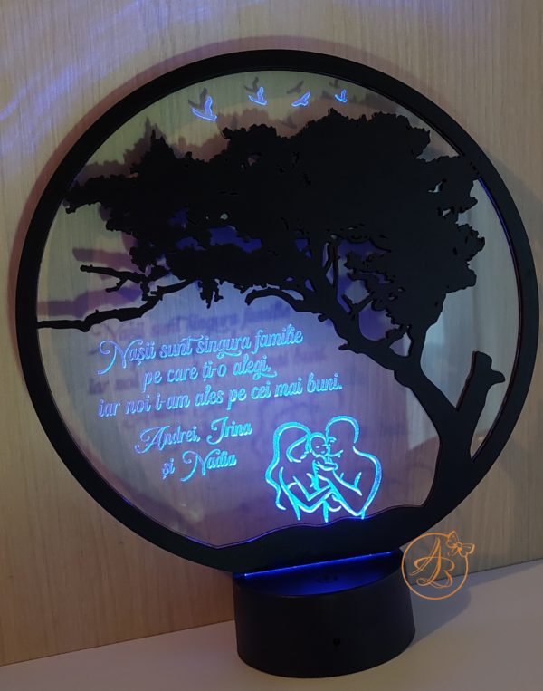 Decor trofeu gravat pentru nasi botez