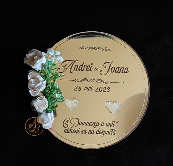 Platou pentru verighete cu floricele - imagine 4