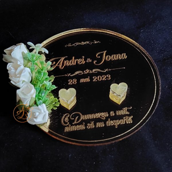 Platou pentru verighete cu floricele - imagine 3