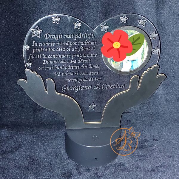 Decor trofeu gravat pentru parinti - imagine 6