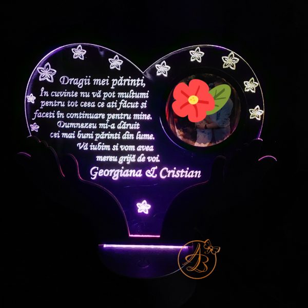 Decor trofeu gravat pentru parinti - imagine 2
