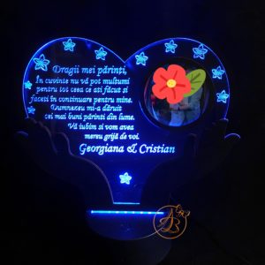 Decor trofeu gravat pentru parinti