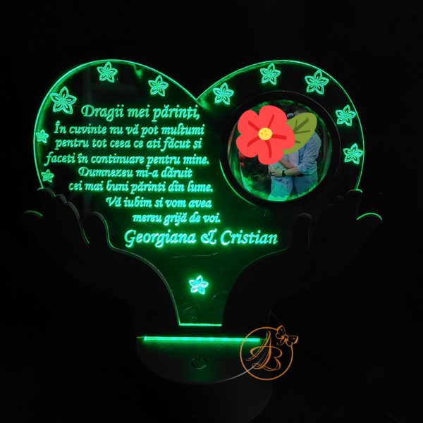 Decor trofeu gravat pentru parinti - imagine 4