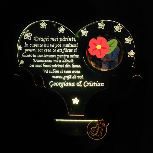 Decor trofeu gravat pentru parinti - imagine 3