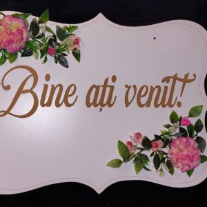 Panou de intampinare cu flori Bine ati venit