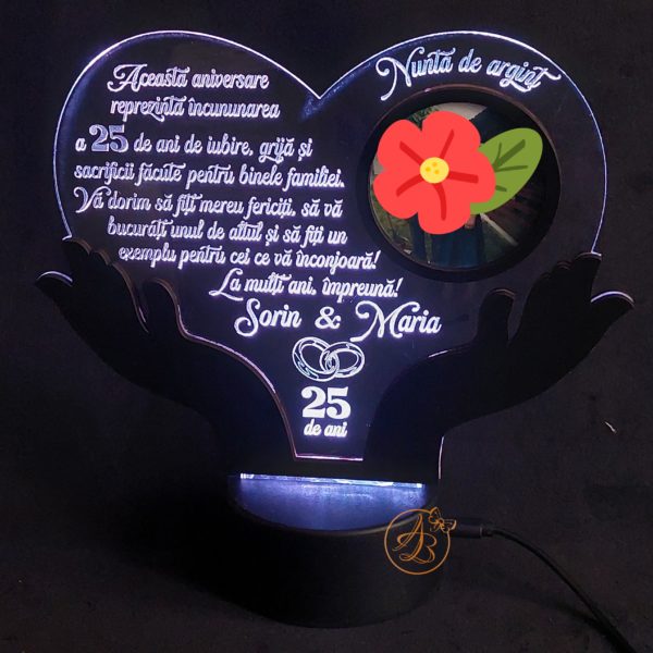 Decor trofeu gravat pentru aniversare casatorie - imagine 9