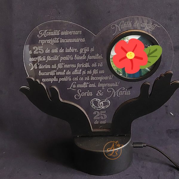Decor trofeu gravat pentru aniversare casatorie - imagine 8