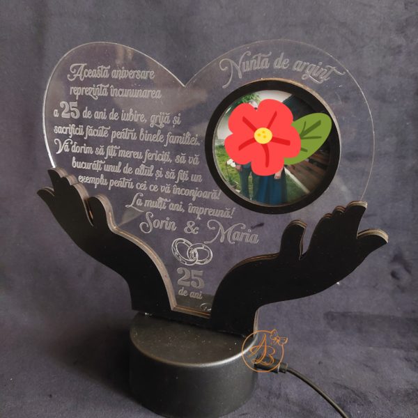 Decor trofeu gravat pentru aniversare casatorie - imagine 4