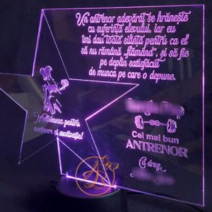 Decor trofeu gravat cu steluta