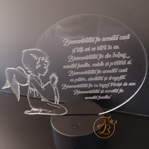 Decor trofeu gravat Binecuvantare cu ingeras - imagine 4