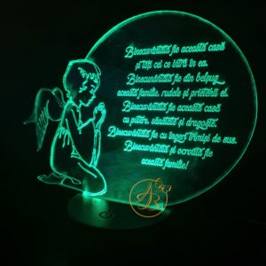 Decor trofeu gravat Binecuvantare cu ingeras