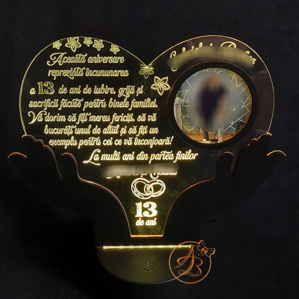 Decor trofeu gravat pentru aniversare casatorie - imagine 16