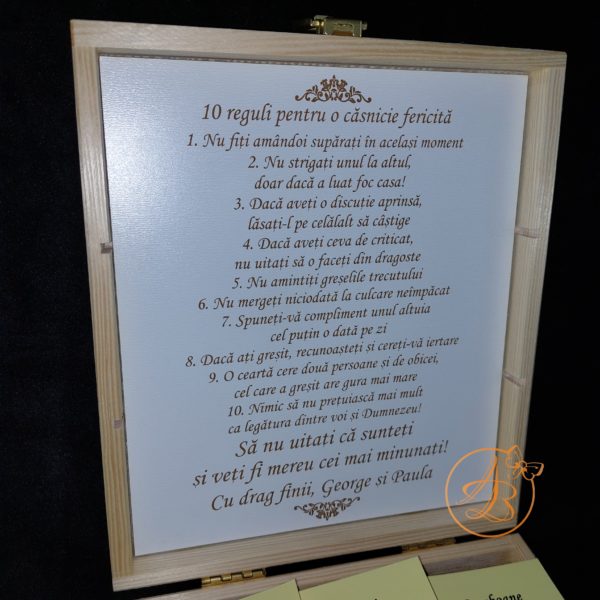Cutie compartimentata pentru fini, tineri casatoriti, aniversare, cu poza - imagine 14