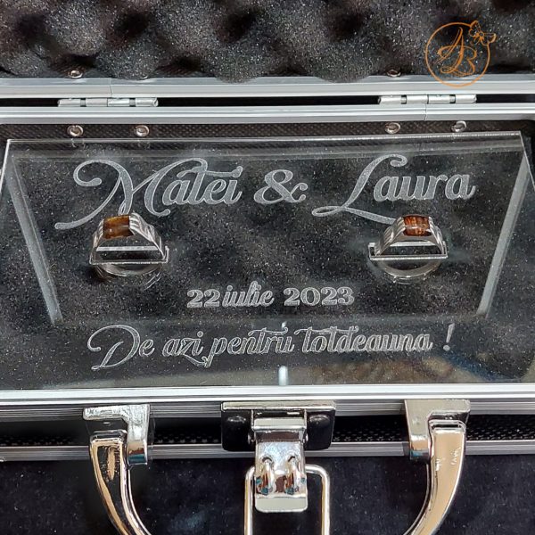 Security Ring Box - cutie metalica pentru verighete - imagine 6