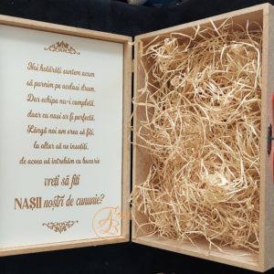 Cutie natur pentru nasi cu placa gravata