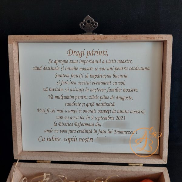 Cutie natur personalizata cu placa alba gravata - imagine 6