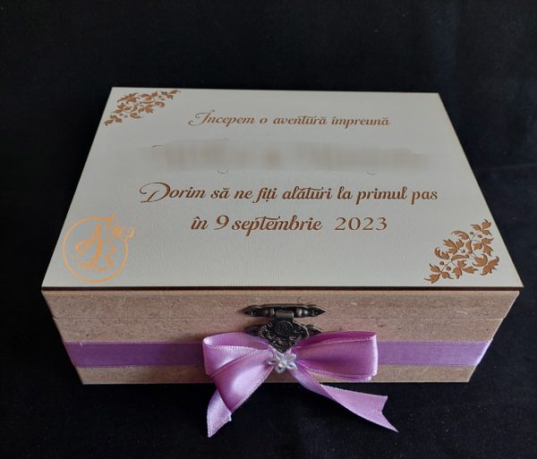 Cutie mare natur personalizata cu placa alba gravata - imagine 3