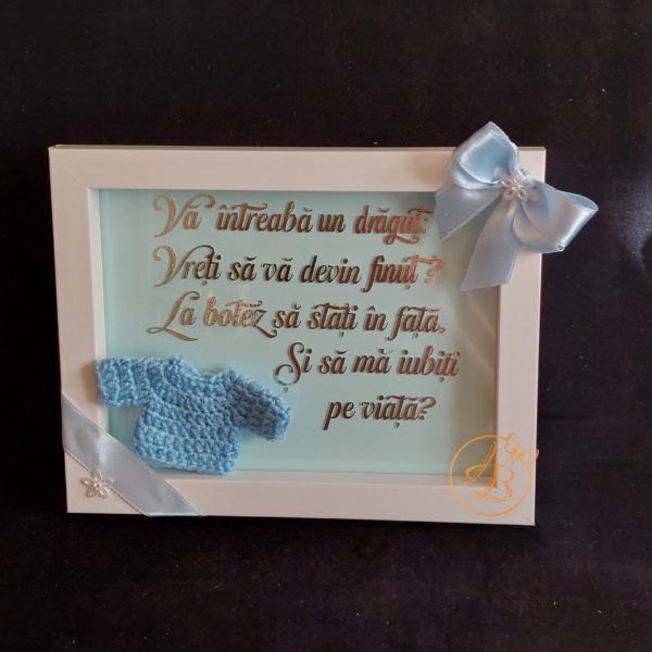 Rama pentru cerere nasi de botez baietel - imagine 3
