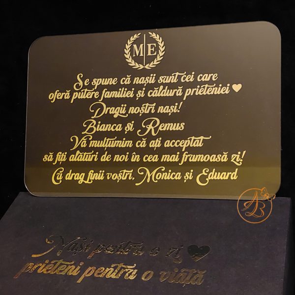 Cutie mare cu flori uscate si placa plexiglass, pentru nasi - imagine 5