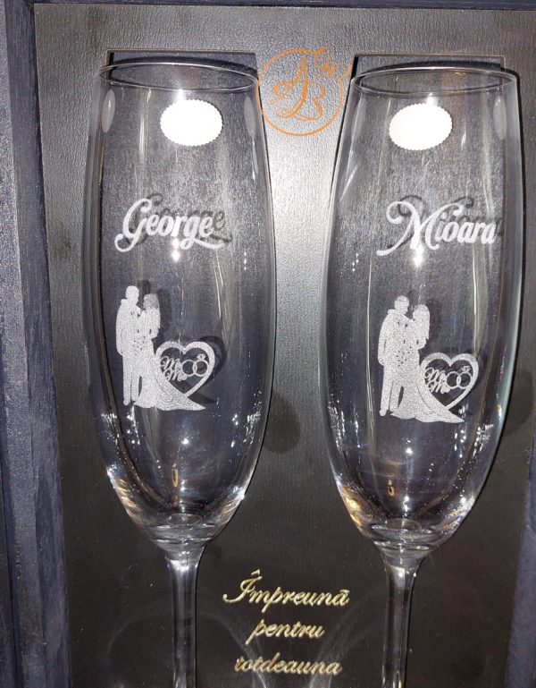 Pahare cristal miri in cutie personalizata - imagine 13