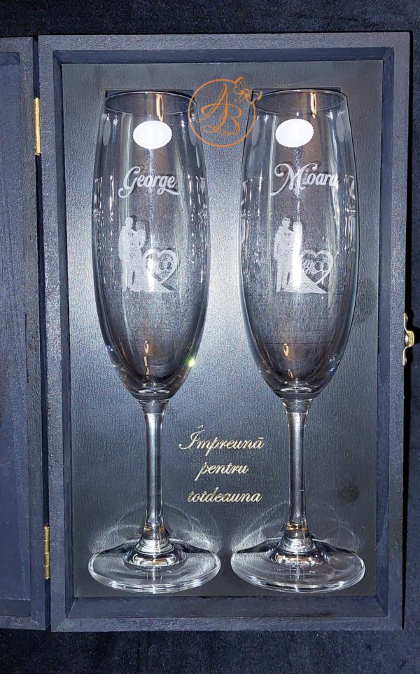 Pahare cristal miri in cutie personalizata - imagine 17