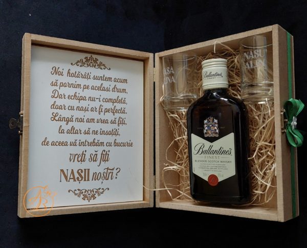 Cutie natur personalizata cu placa alba gravata - imagine 7