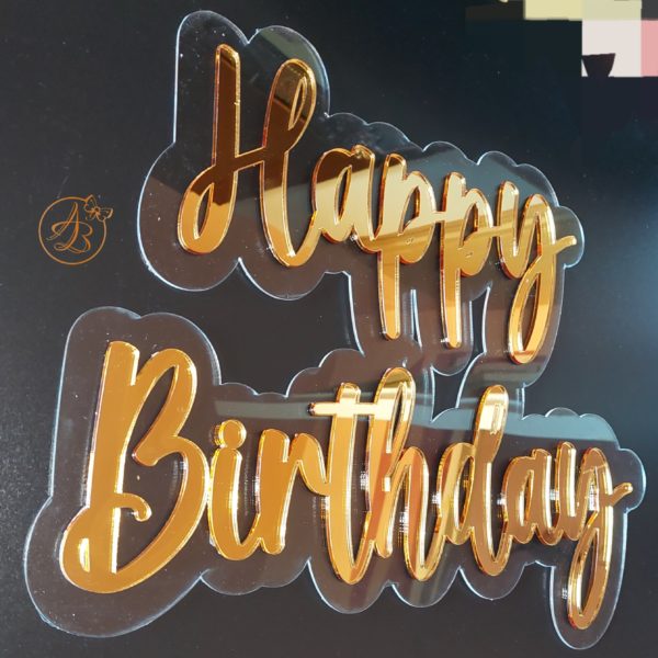 Panou dublat plexiglass si oglinda Happy Birthday - imagine 2