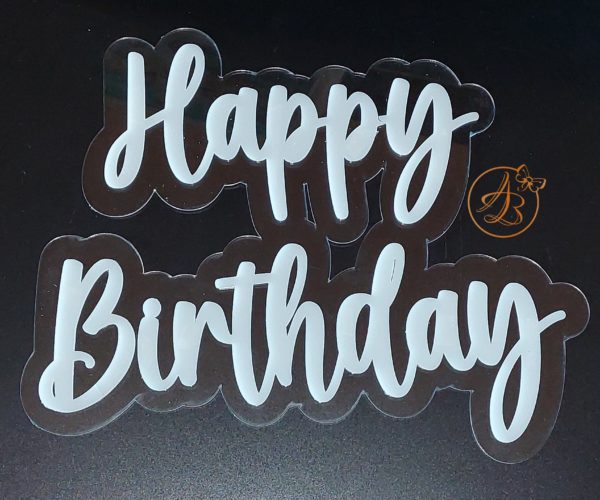 Panou dublat plexiglass Happy Birthday