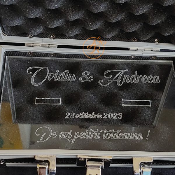 Security Ring Box - cutie metalica pentru verighete - imagine 9