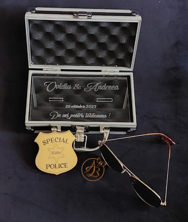 Security Ring Box - cutie metalica pentru verighete - imagine 13