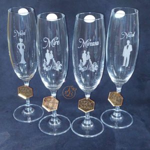 Pahare cristal gravate cu insigne oglinda