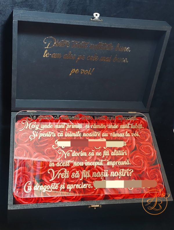 Cutie mare cu flori de sapun si placa plexiglass, pentru nasi - imagine 5