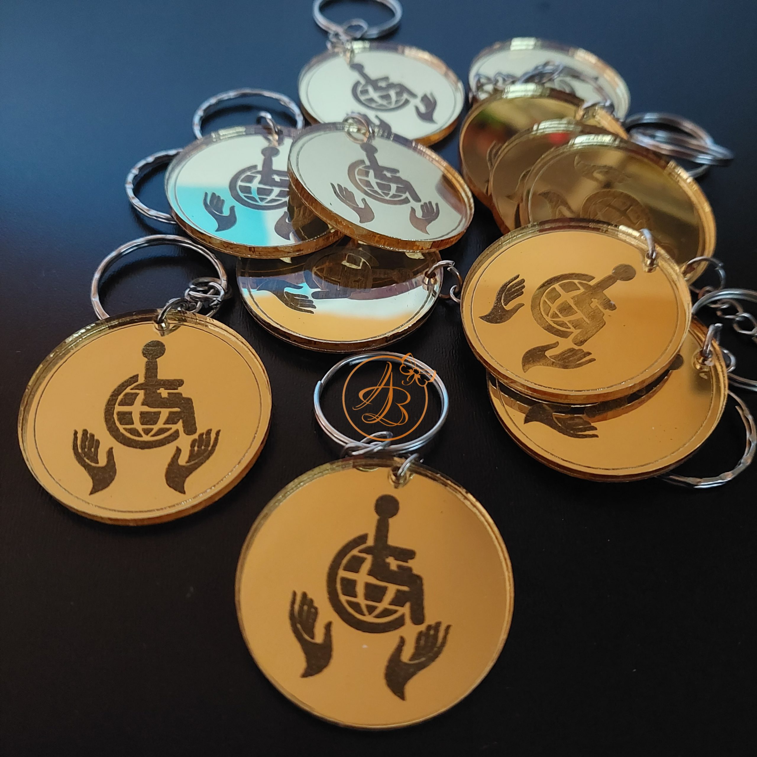 Breloc oglinda cu logo, sigla - imagine 3