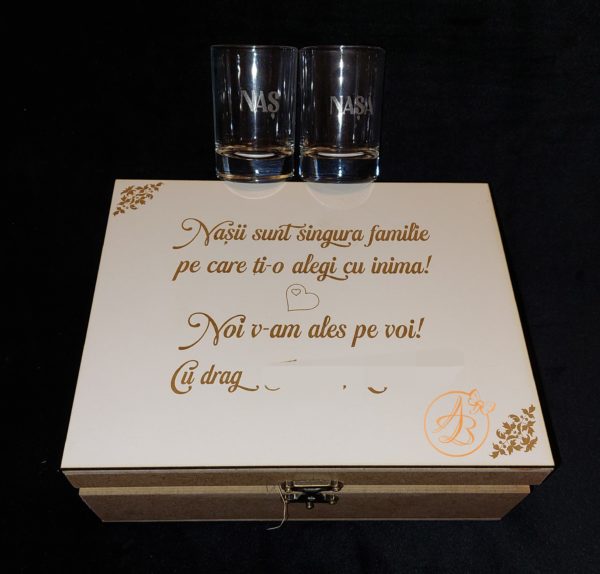 Cutie natur personalizata cu placa alba gravata - imagine 13