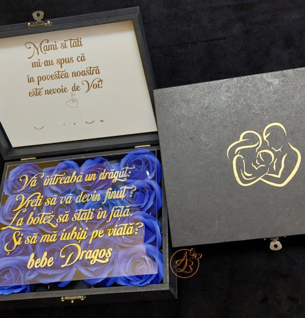 Cutie cu flori si placa plexiglass, pentru nasi - imagine 10
