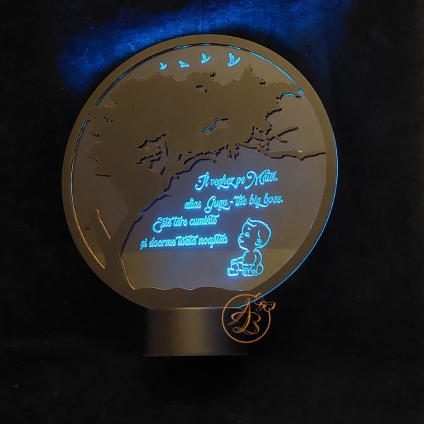 Trofeu rotund, lampa de veghe pentru bebe - imagine 3