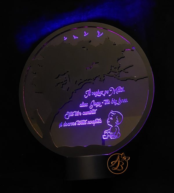 Trofeu rotund, lampa de veghe pentru bebe - imagine 2