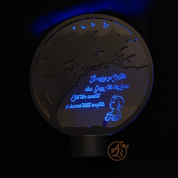 Trofeu rotund, lampa de veghe pentru bebe - imagine 6