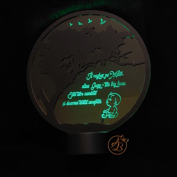 Trofeu rotund, lampa de veghe pentru bebe - imagine 7