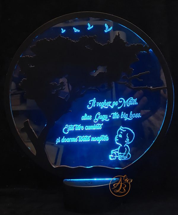 Trofeu rotund, lampa de veghe pentru bebe
