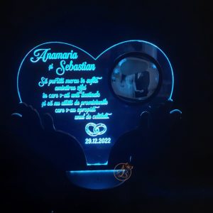 Trofeu inimioara cu leduri cerere nasi, cu mana neagra