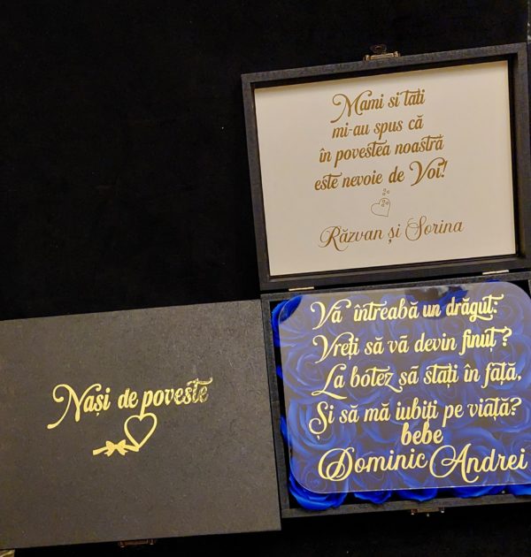 Cutie cu flori si placa plexiglass, pentru nasi - imagine 22