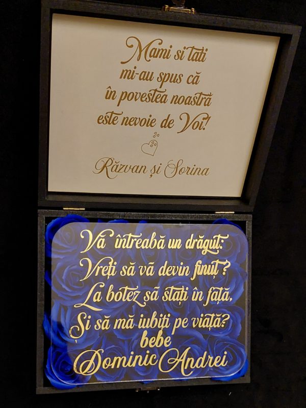 Cutie cu flori si placa plexiglass, pentru nasi - imagine 19