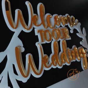 Panou dublat 'Welcome to our Wedding'