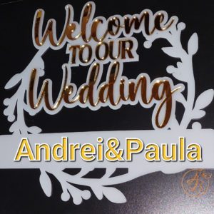 Panou dublat 'Welcome to our Wedding'