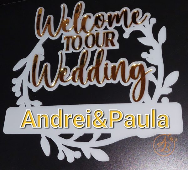 Panou dublat 'Welcome to our Wedding' - imagine 8