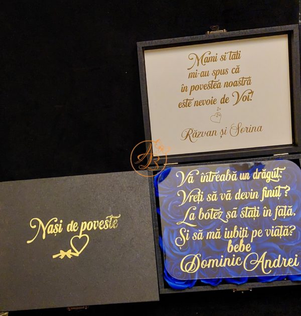 Cutie cu flori si placa plexiglass, pentru nasi - imagine 14
