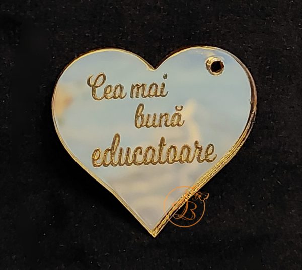 Martisor oglinda aurie gravata - imagine 5