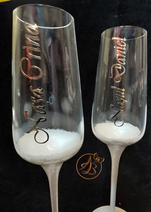Set 6 pahare cristal, elegante, pentru miri si nasi - imagine 7